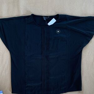 Banana Republic Black Pleated Front Tee